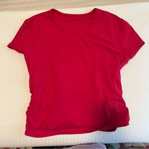 Lululemon All It Takes Back-Twist
Ribbed Short-Sleeve Shirt Pink Dragonfruit